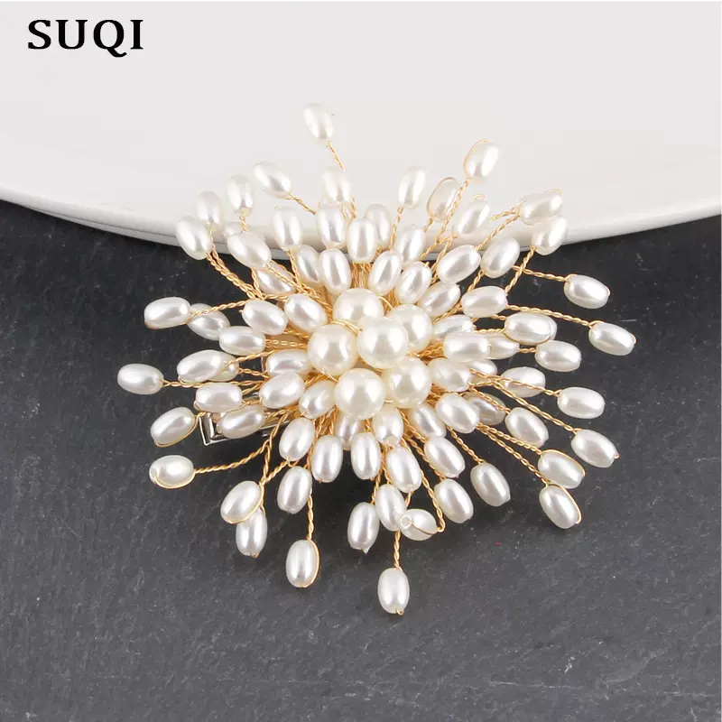 素琦韩版高档胸针手工珍珠两用胸花领花服装头花配饰2019大衣