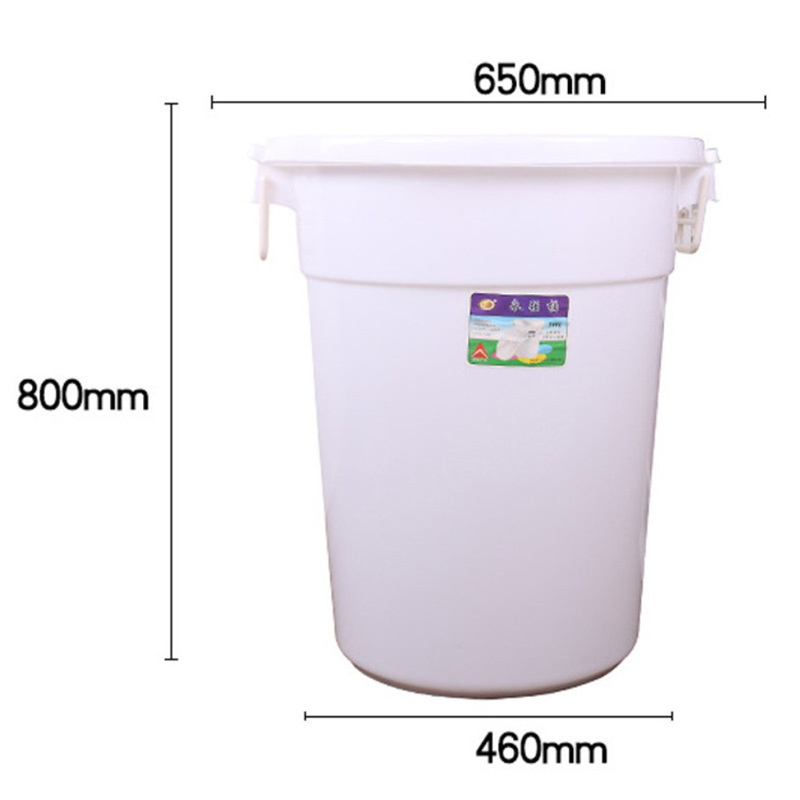 300L全新料塑料大白桶 加厚塑料提手白色大圆桶带盖熟胶多规格