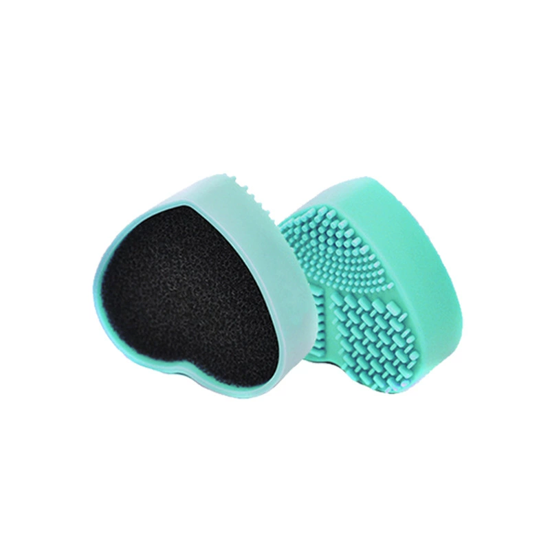 Silicone Brush Cleaner Small Tin Box, Sponge Insert, Bear-Shaped Compact Cleaner