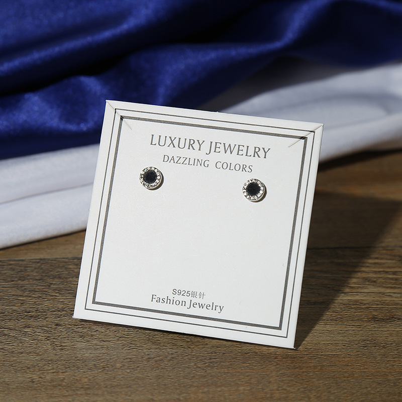 新款简约字母加厚耳钉卡 耳钉装饰包装卡片首饰包装卡纸现货批发