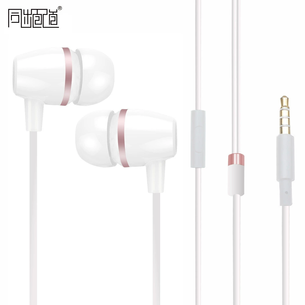Ceramic shell wired headphone ring porcelain speaker dynamic coil piezoelectric dual unit 3.5 socket mobile phone universal