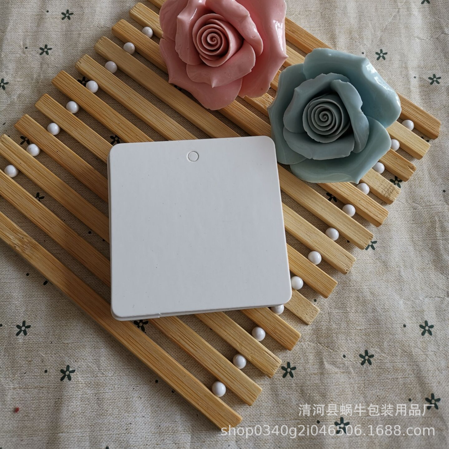 6*6cm牛皮纸方形标签 服装吊牌 空白纸卡单词卡片 手绘卡 标识卡