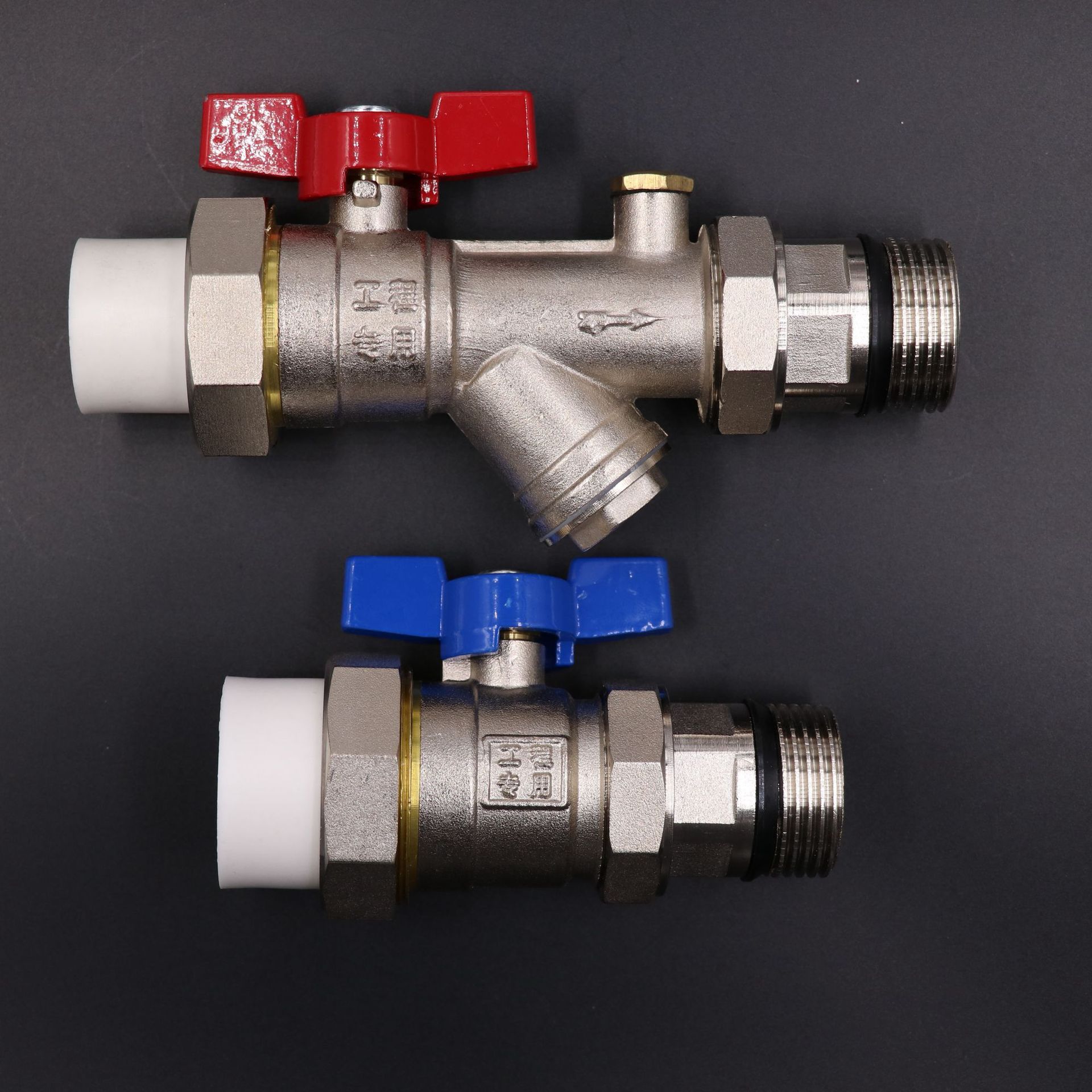 厂家直销暖气球阀活接黄铜分水器套阀进水阀回水阀PERT