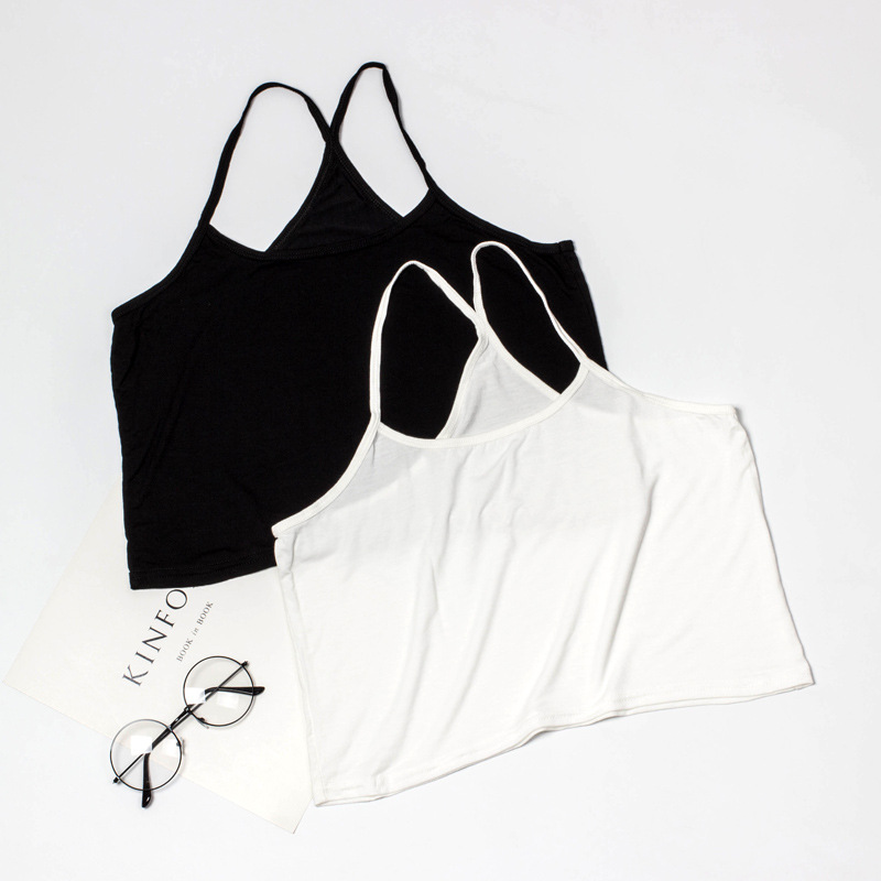 Plus Size Loose Modal Camisole Women's Short Plus Obesity MM Cross Back Mother's Base Shirt