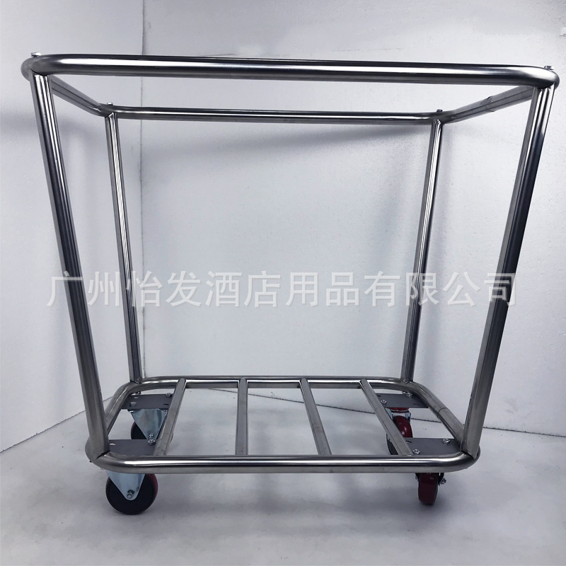 Carrito de lavandería cónico de acero inoxidable y lino, engrosado, para hotel, servicio de habitaciones y reciclaje