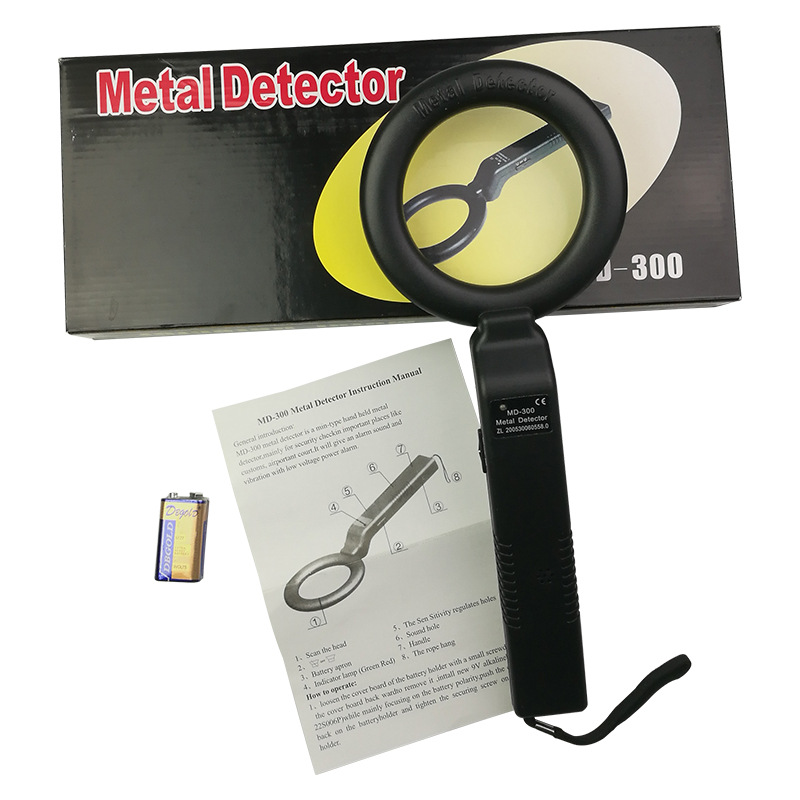 跨境厂家供应金属探测器手持式探测器高精度小型工厂扫描仪安检仪