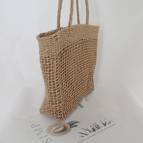 Summer new beach woven hand-held shoulder straw bag retro ladies hand-knitted handmade bag supports dropshipping