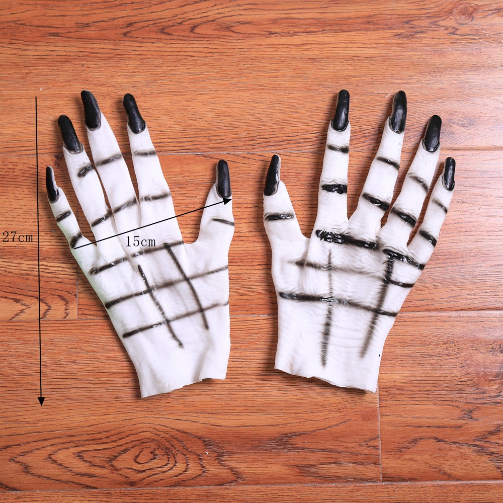 Halloween Horror Female Ghost Gloves Party Dress up Props Makeup Ball Supplies One Pair_voghion.com