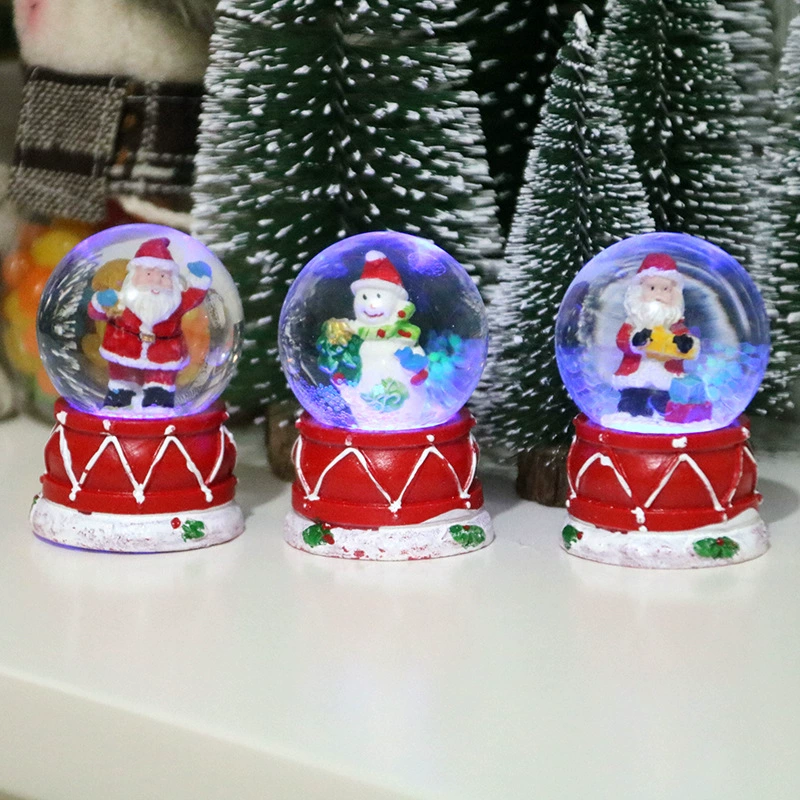 Рождественский резиновый снежный шар-жетоны, LED- подсветка, 8.8×11 см, декоративный шар на батарейках