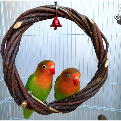 Parrot hanging ring, bird swing, apple branch braided ring, bird stand, rattan ring chewing toy bird cage