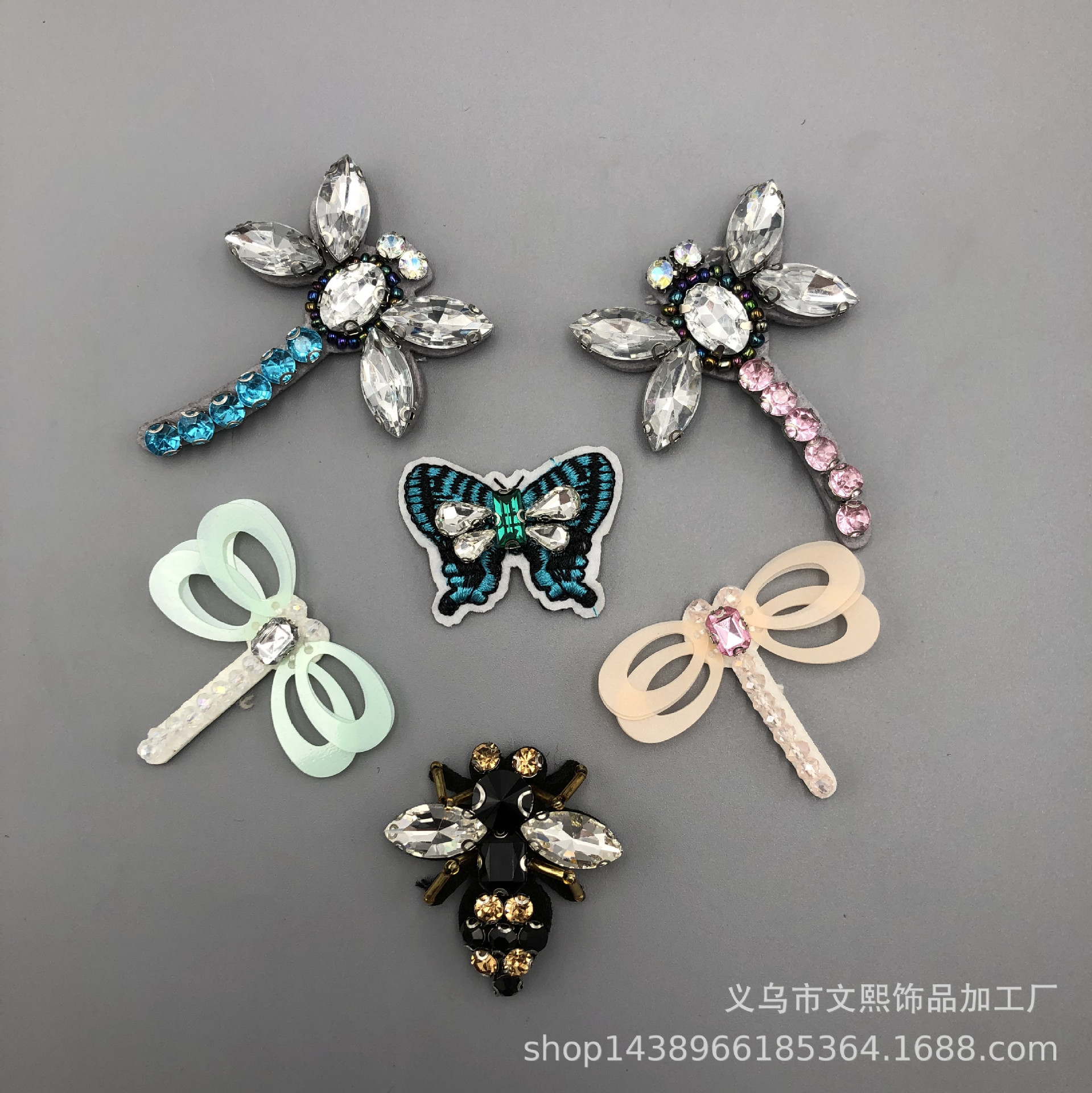 厂家供应蜻蜓布贴服装包包辅料DIY装饰品