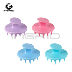 英格麗硅膠洗頭梳家用美髮店經絡按摩頭皮糖果色清潔刷洗頭刷