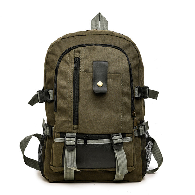 Directo de fábrica casual Deportes hombres mochila de lona mochila de estudiante de secundaria mochila de viaje al aire libre