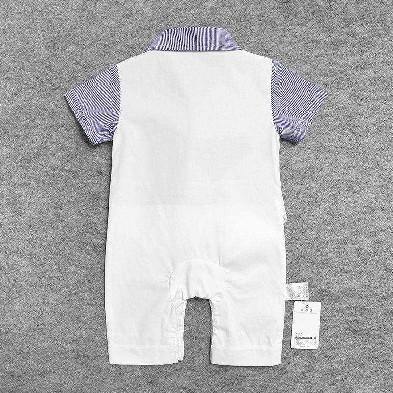 Summer New Baby Children's Wear Gentleman's Dress Boys Short-sleeved Hatshirt Fake Vest Jumpsuit/Climbing Wear