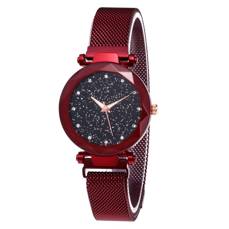 AliExpress popular reloj de mujer moda casual creativo cielo estrellado diamante-incrustado hierro piedra Correa reloj fabricante entrega de una sola pieza