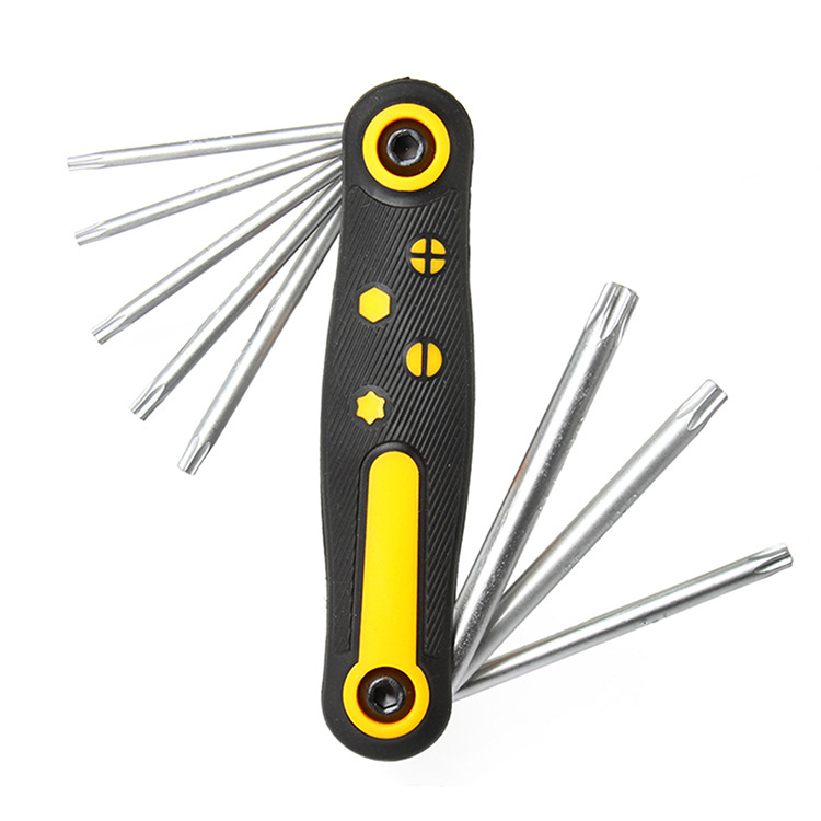 8 Unid vanadio portátil acero CRV plegable Plum destornillador cabeza plana hexagonal llave image 6