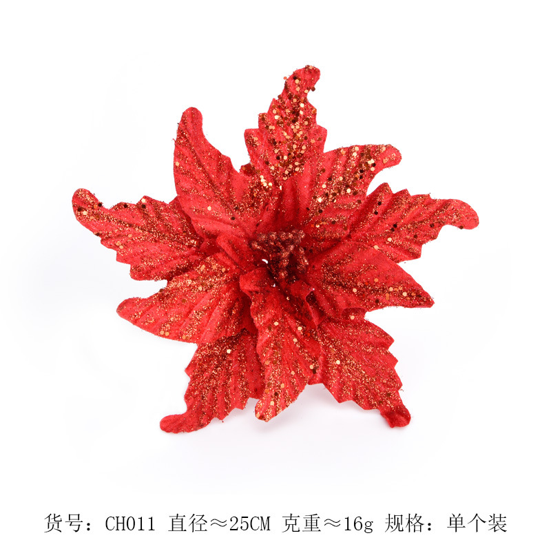 Simulación de Navidad flor de la Navidad de DIY accesorios de decoración de la boda decoración de vacaciones de color rojo puro gran flor de Navidad