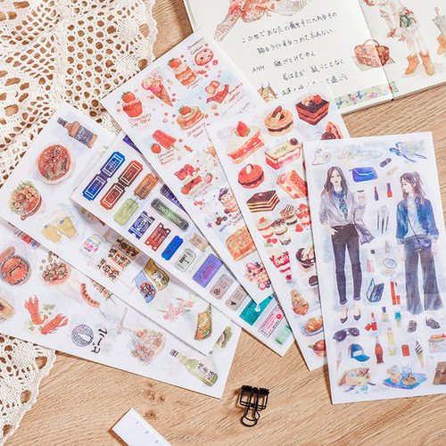 Creative cute character diary stickers Japanese paper stickers student diary DIY decoration children's stickers