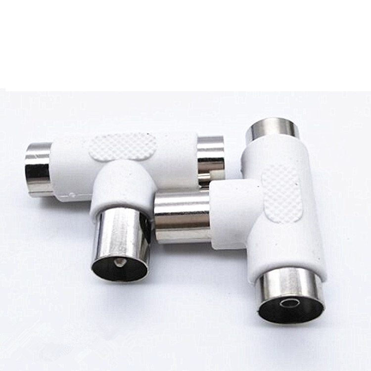 厂家直销天线插头 天线一分二 电视一公两母三通天线转换插头