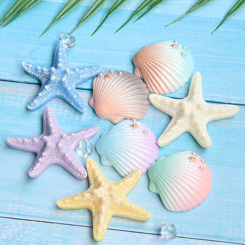 Large Simulated Shell Starfish Resin Accessories DIY Refrigerator Magnet Headwear Jewelry Accessories Shoe Buckle DIY Cross-Border Hot Model