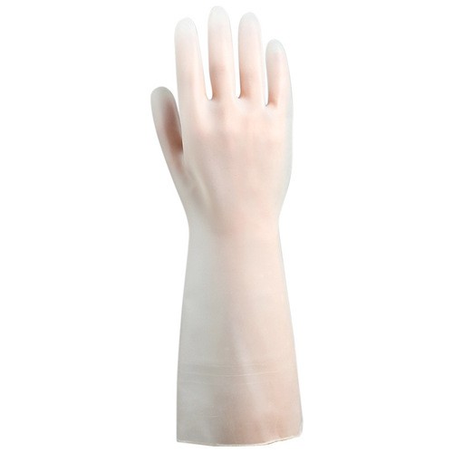 Household PVC Housework Gloves Kitchen Cleaning Thickened Cleaning Gloves Printed Fawn Transparent Laundry Dishwashing Gloves