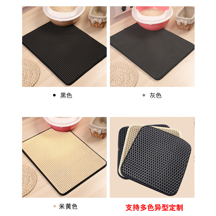 Venta caliente transfronteriza de doble capa de nido de abeja estera de arena para gatos estera para mascotas estera de la perrera estera EVA antideslizante impermeable estera del pie del gato