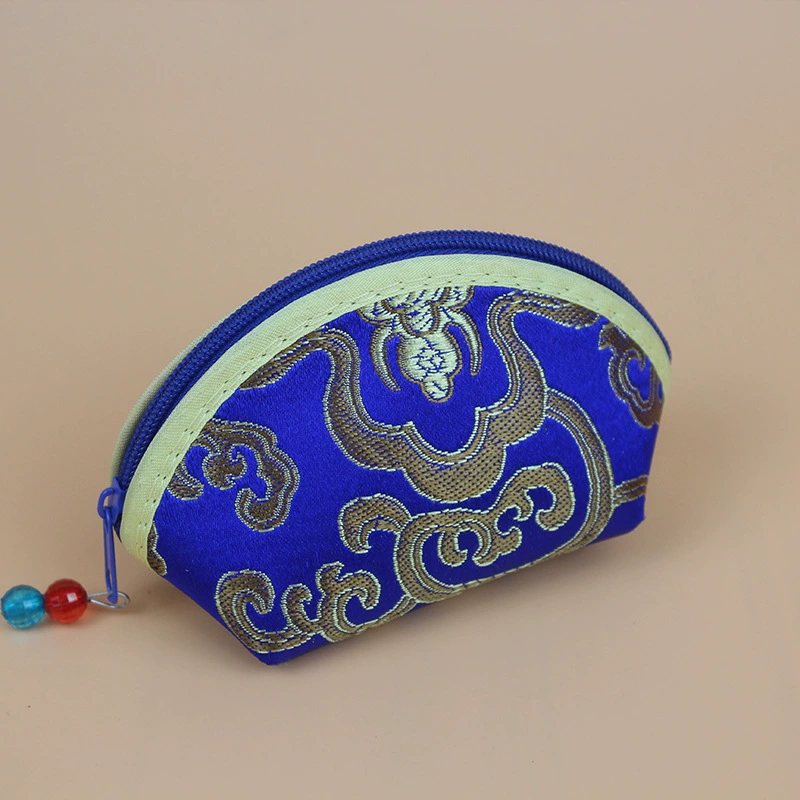 Этничный эмбираж embroidered тканевый кошелек на молнии, маленький клатч 10×3×6 см, вес 30 г