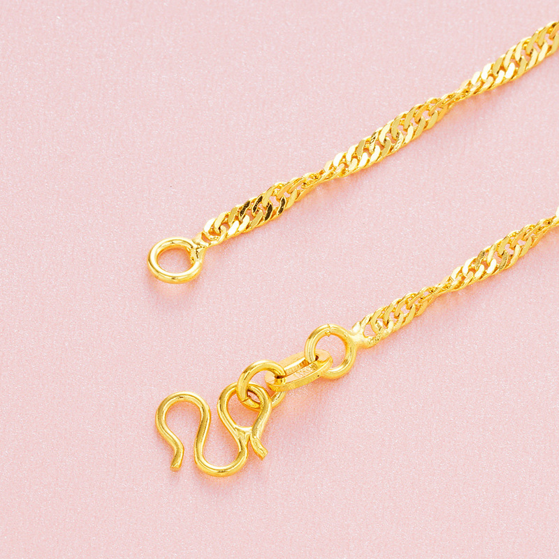 Venta al por mayor Vietnam arena oro color protección niños bebé larga vida bloqueo Latón chapado 24K oro niños larga vida colgante