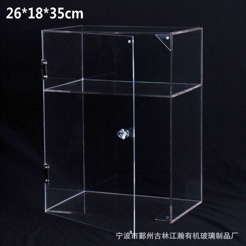 亚克力化妆品展示柜两层拉门式化妆品陈列架模型玻璃展柜厂家供应