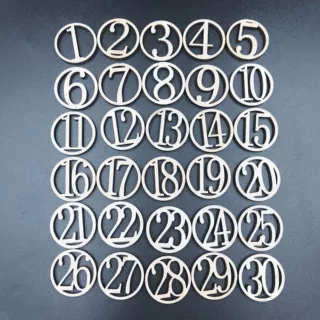 1-30数字木片 DIY手工辅料 数字木挂件 益智教学用品