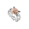 Two-color ring, accessory, wish, European style, flowered