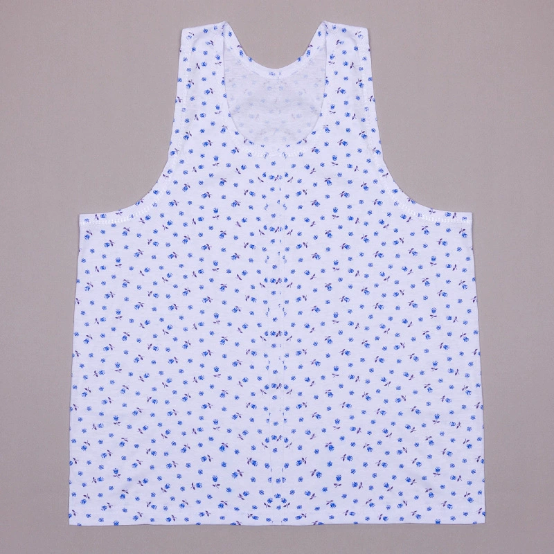 Жилет из хлопка для женщин среднего и пожилого возраста, женский жилет с узким плечом и принтом, чистое белое нижнее белье для тети