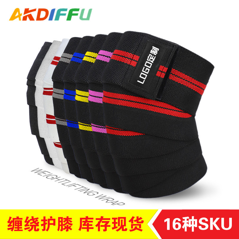 Fábrica al por mayor de color sinuoso rodillera presión fitness deportes protección rodilla rayas vendaje artículos deportivos