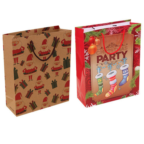 Christmas gift bag gift bag Christmas handbag kraft paper bag Christmas packaging bag Christmas clothes bag
