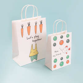 卡通牛皮纸礼品袋纸袋手提袋子幼儿园活动宝宝生日派对糖果回礼袋