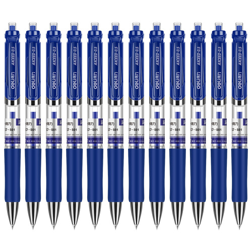 Deli S01 press gel pen signature pen office business carbon pen 0.5mm water pen office stationery