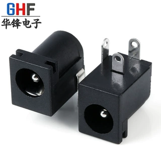 dc005B插座 直流电源母座 卧式卡槽 环保 JACK 5.5*2.1/2.5 三脚