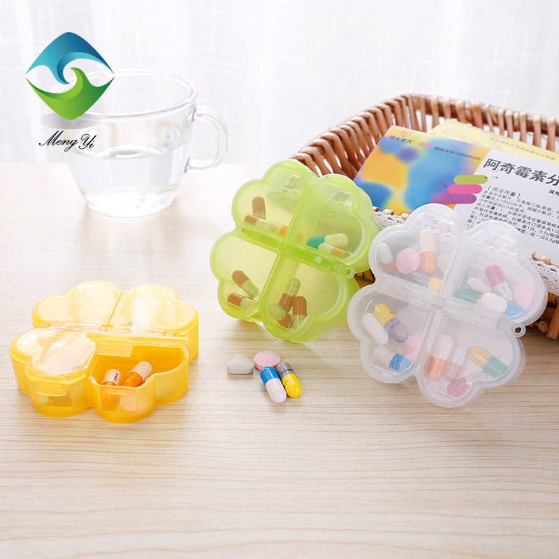 Portable Four-leaf Clover Plastic Medicine Box Storage Box Taizhou Mengyi Plastic Industry