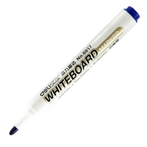 Deli 6817 whiteboard pen office and home erasable red blue black logistics