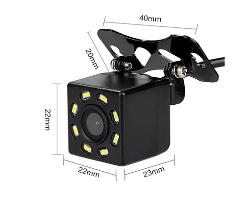 8灯倒车摄像头高清夜视 带LED灯车载倒车摄像头后视外挂广角