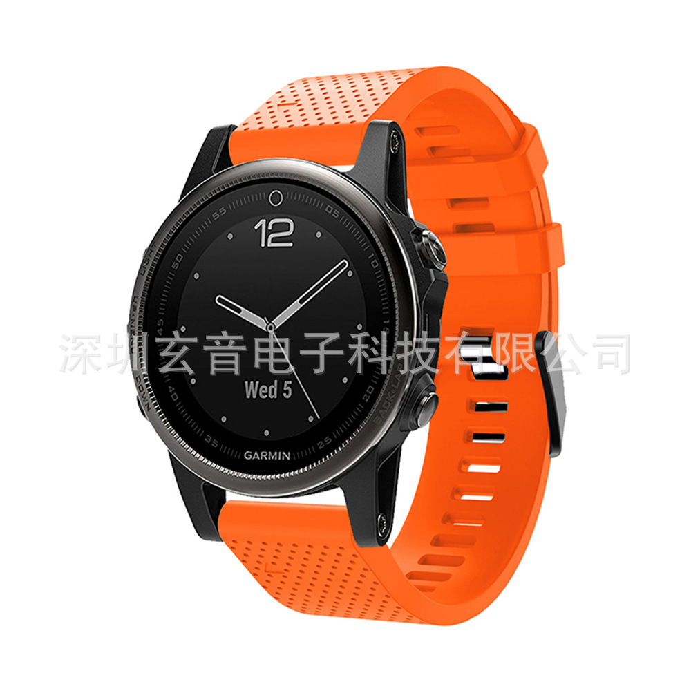 佳明Garmin Fenix7s/6s/5S（黑色扣）快拆硅膠錶帶運動款手錶帶