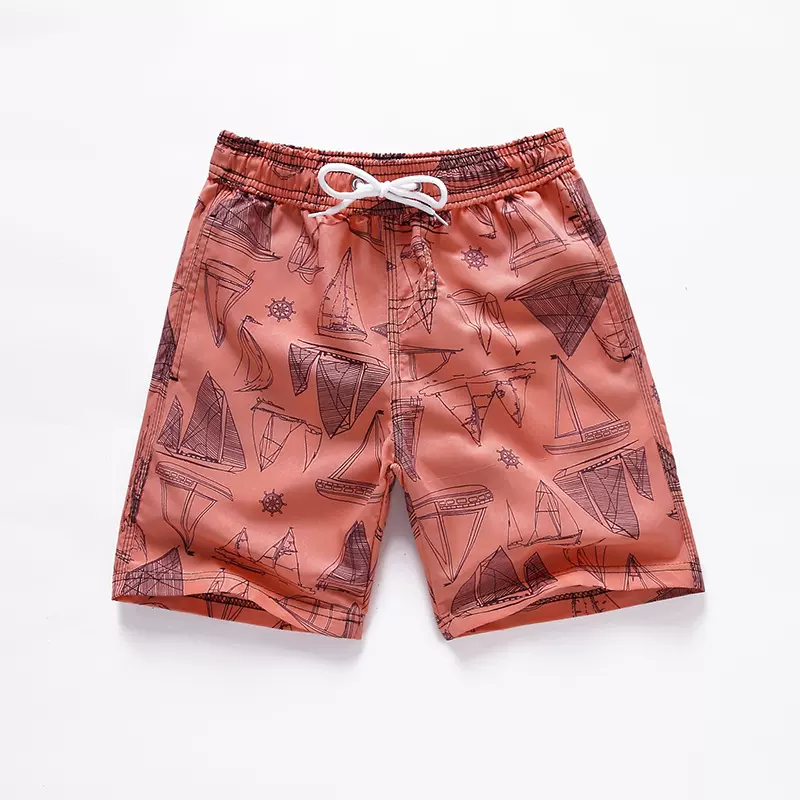 夏季休闲儿童沙滩裤宝宝速干游泳裤 温泉五分裤现货印花冲浪裤