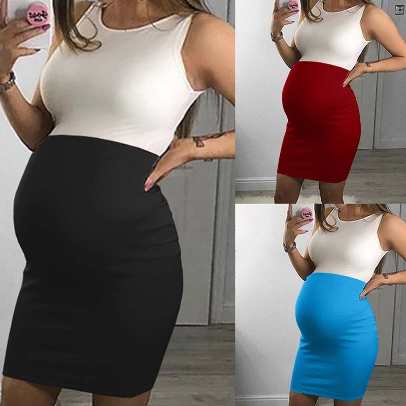 Cross-border Women's AliExpress wish European and American Foreign Trade Sleeveless Contrast Stitching Maternity Dress