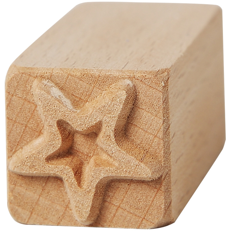 Sello de textura de madera de cerámica 16 piezas de madera maciza de dibujos animados pastel de luna de impresión herramienta creativa sello de molde de arcilla
