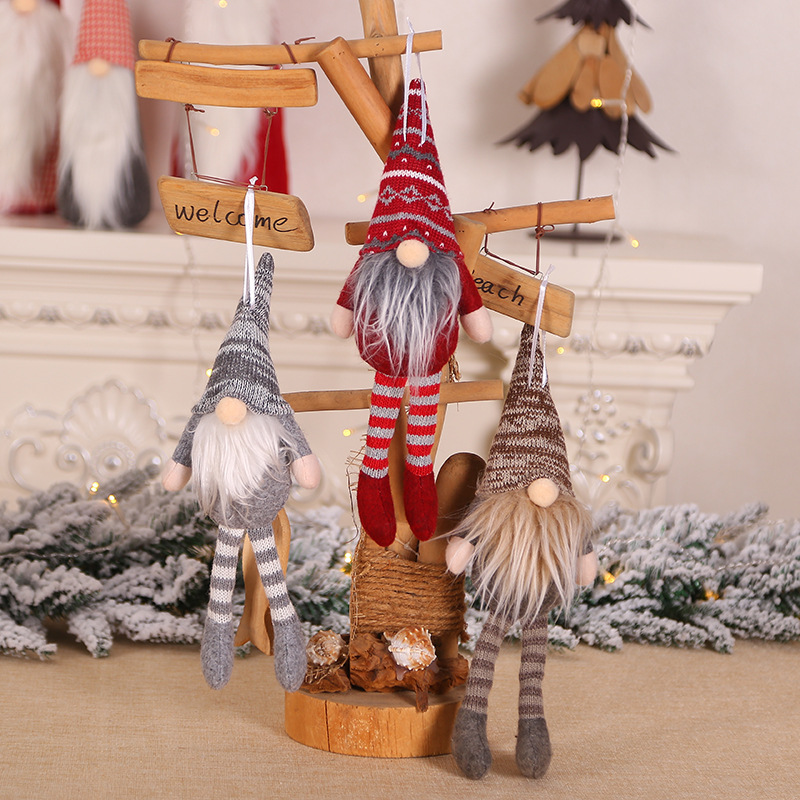 Navidad suministros de decoración creativa sentado bosque muñeca colgante de árbol de Navidad mini muñeca colgando piezas