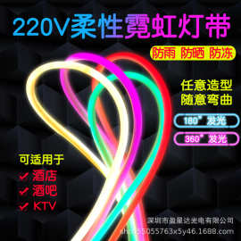 led灯带柔性霓虹220V彩虹圆形灯管户外防水360度发光装饰婚庆亮化