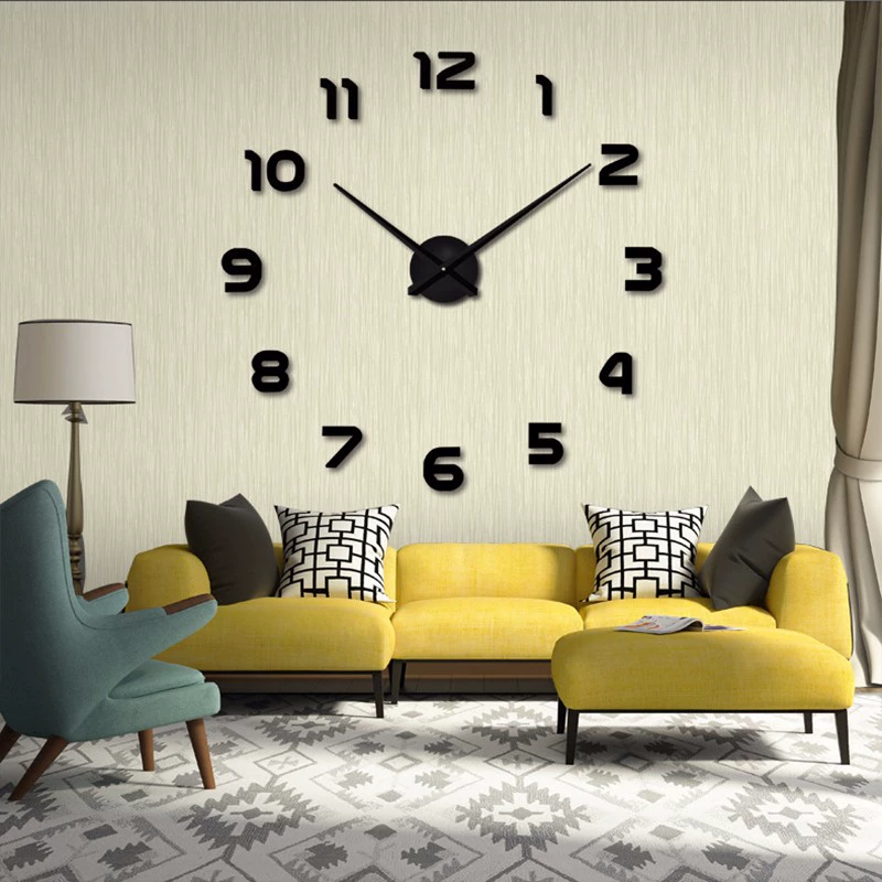 Big acrylic creative three dimensional pocket watch on wall, simple and elegant design