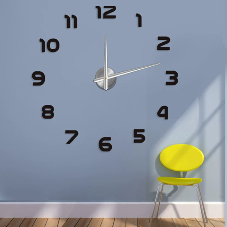 Big acrylic creative three dimensional pocket watch on wall, simple and elegant design