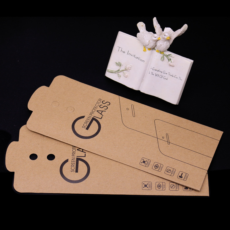 手机钢化玻璃膜包装袋现货678Plus批发钢化贴膜包装纸盒