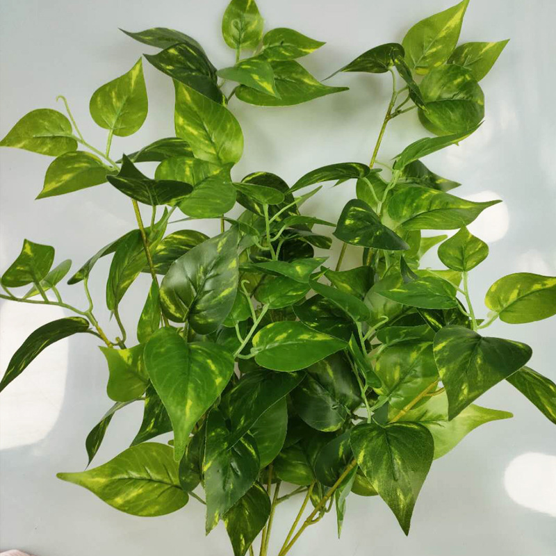 Flor de simulación al por mayor 9 hojas de monstera de simulación verde sobre pegamento Monstera simulación de pared de plantas flor de simulación